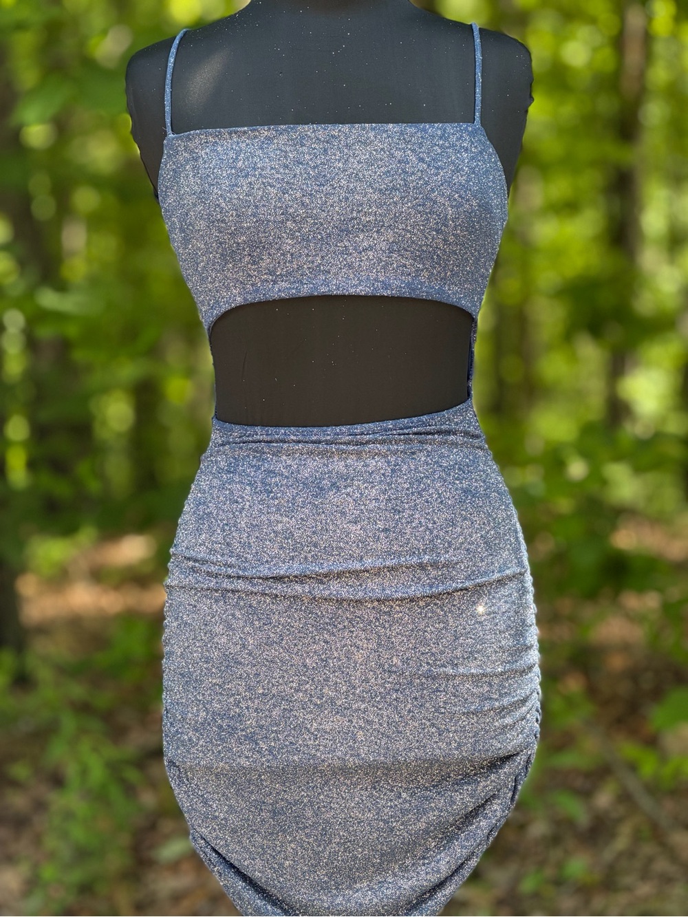 Windsor Sparkle Blue Cutout Mini Dress
